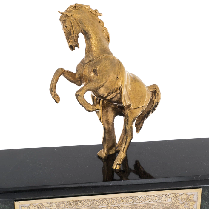 Table set of serpentine and dolerite "Horse" Zlatoust