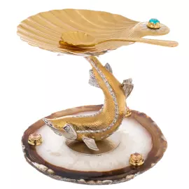 Икорница "Белуга" на подставке из агата, Златоуст