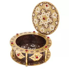 Шкатулка из яшмы и кварца "Рубин" Златоуст