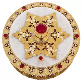 Шкатулка из яшмы и кварца "Рубин" Златоуст