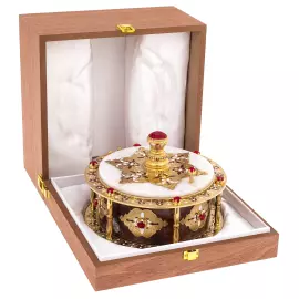 Шкатулка из яшмы и кварца "Рубин" Златоуст