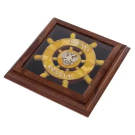 Сувенир из янтаря "Янтарный штурвал. Одесса"