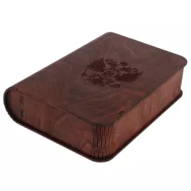 Подставка под телефон из дерева и янтаря "Герб РФ" в подарочном футляре