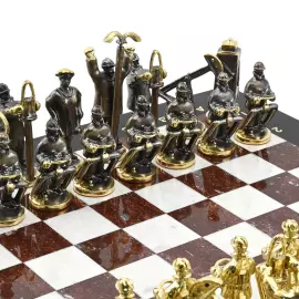 Шахматы подарочные из креноида и бронзы "Нефтяники"