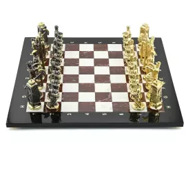 Шахматы подарочные из креноида и бронзы "Нефтяники"