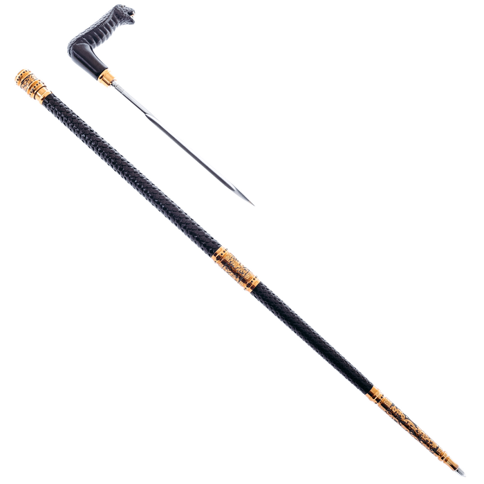 Cane "Cobra Throw" African walnut, Chrysostom