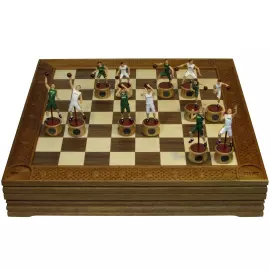 Шахматы коллекционные "Баскетбол - Уникс" на дубовой доске