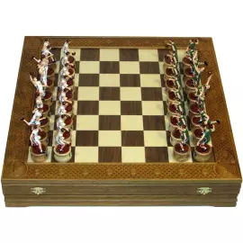 Шахматы коллекционные "Баскетбол - Уникс" на дубовой доске