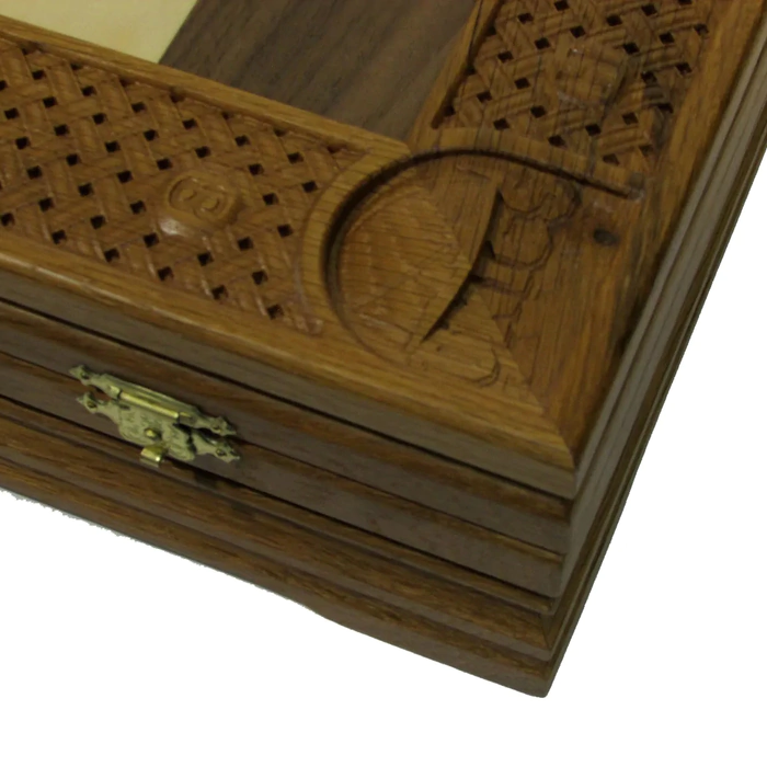 Collectible "Basketball - Unics" chess set on an oak board