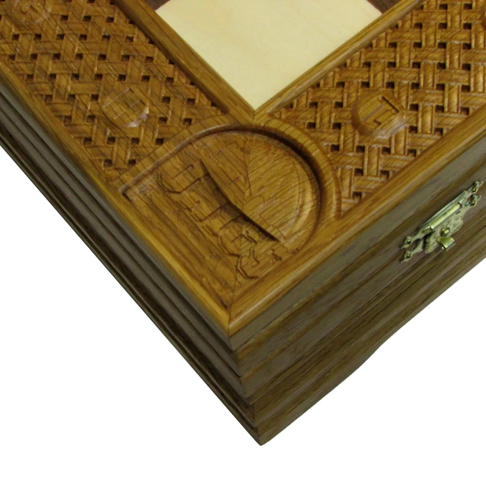 Collectible "Basketball - Unics" chess set on an oak board