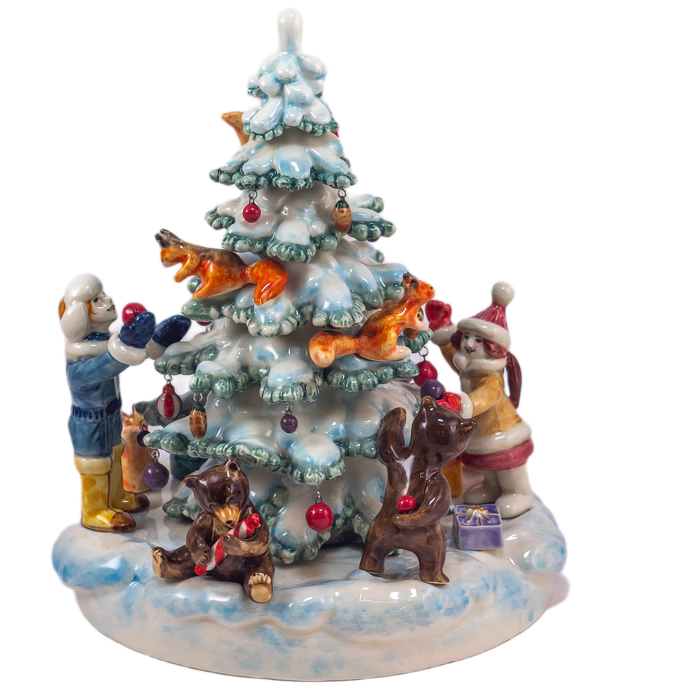 Porcelain Christmas tree "Lesnaya Skazka"