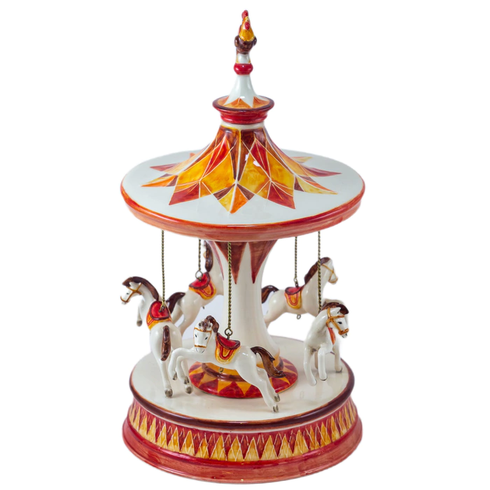 Souvenir made of porcelain "Carousel" red and white