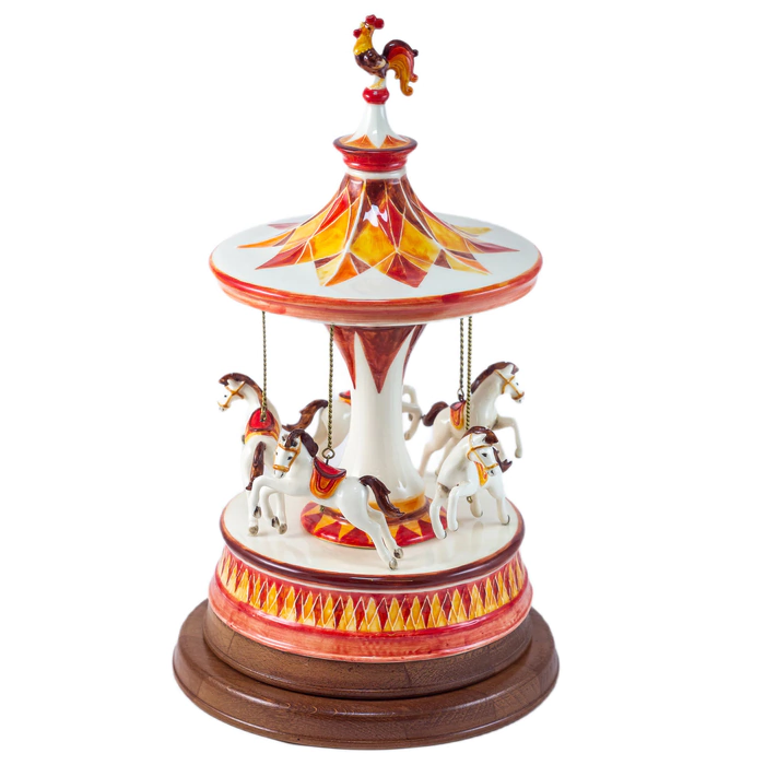 Souvenir made of porcelain "Carousel" red and white