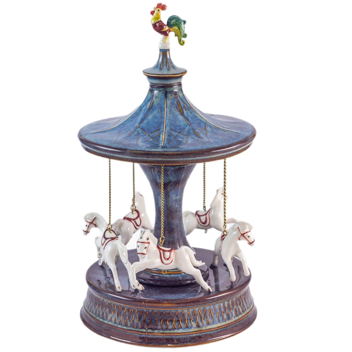 Souvenir made of porcelain "Carousel" blue