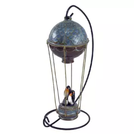 Елочная игрушка из фарфора "Воздушный шар. Королевские пингвины"