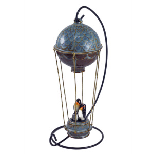 Елочная игрушка из фарфора "Воздушный шар. Королевские пингвины"