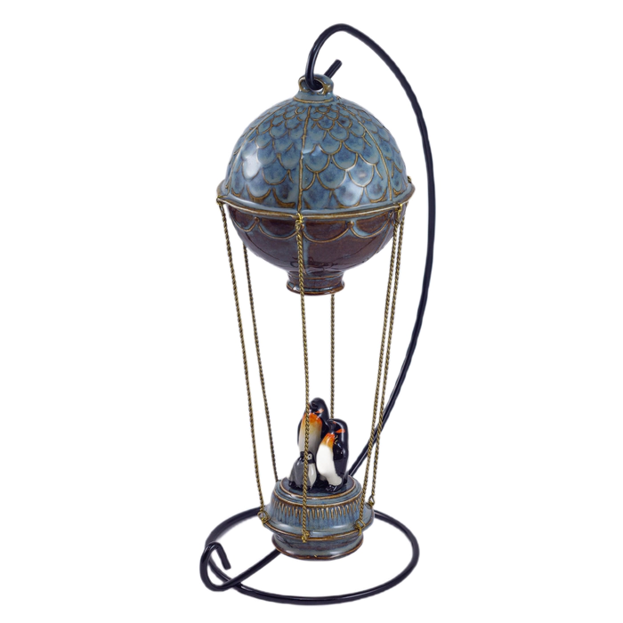 Christmas tree toy made of porcelain "Balloon. The Royal Penguins"