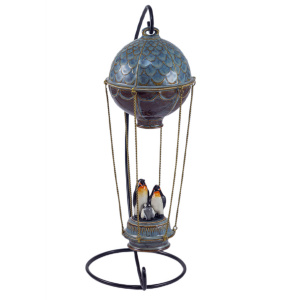 Елочная игрушка из фарфора "Воздушный шар. Королевские пингвины"