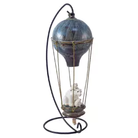 Елочная игрушка из фарфора "Воздушный шар. Белые Медведи"