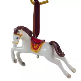 Елочная игрушка из фарфора "Лошадка"