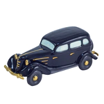 The figure of a retro replica of the GAZ M-1 porcelain car is blue