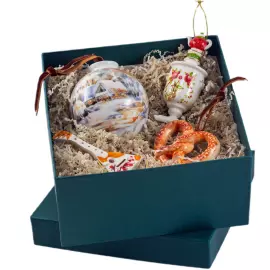 Набор елочных игрушек из фарфора "Русская зима" 4 шт