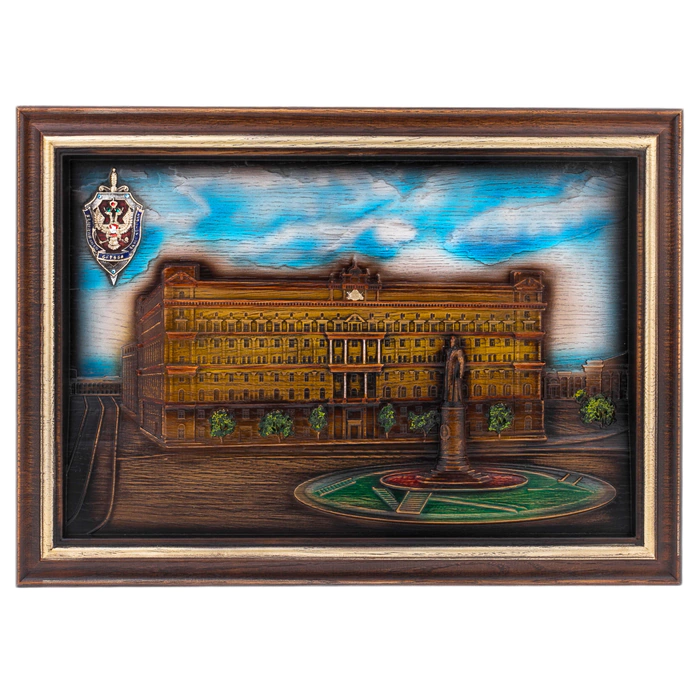 Carved oak panel "Lubyanka"