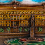 Carved oak panel "Lubyanka"