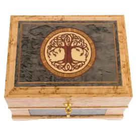 Шкатулка-ларец из карельской березы "Древо"