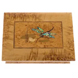 Шкатулка для украшений из карельской березы "Стрекоза"