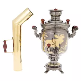 Самовар угольный "Лось" на 5 л., с трубой