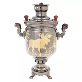 Самовар угольный "Лось" на 5 л., с трубой