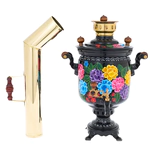 Samovar combined "Blooming garden" for 5 liters, with a pipe