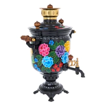 Samovar combined "Blooming garden" for 5 liters, with a pipe