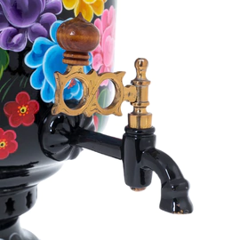 Samovar combined "Blooming garden" for 5 liters, with a pipe