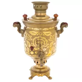 Самовар электрический "Цветочек" на 6 л., золотой