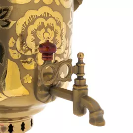 Самовар электрический "Цветочек" на 6 л., золотой