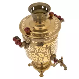 Самовар электрический "Цветочек" на 6 л., золотой