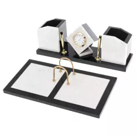 Письменный набор из долерита и мрамора "Куб"