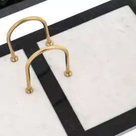 Письменный набор из долерита и мрамора "Куб"