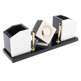 Письменный набор из долерита и мрамора "Куб"