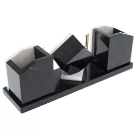Письменный набор из долерита и мрамора "Куб"