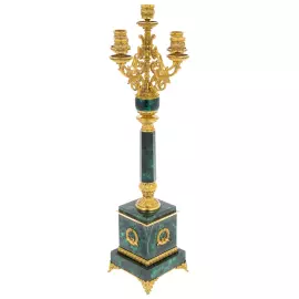 Подсвечник из малахита "Императорский" Златоуст