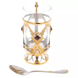 Подстаканник украшенный "Ромб" на 1 персону, Златоуст