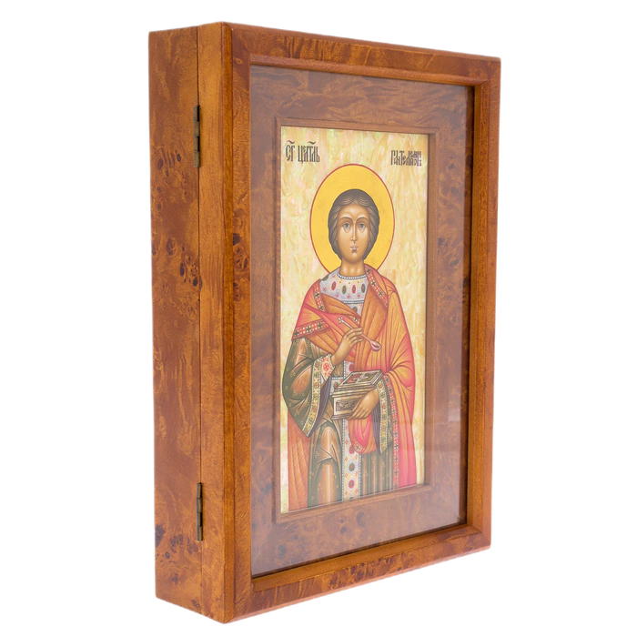 Icon on natural mother-of-pearl "Panteleimon the Healer" in Kyoto