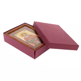 Икона на натуральном перламутре "Пантелеймон Целитель" в киоте