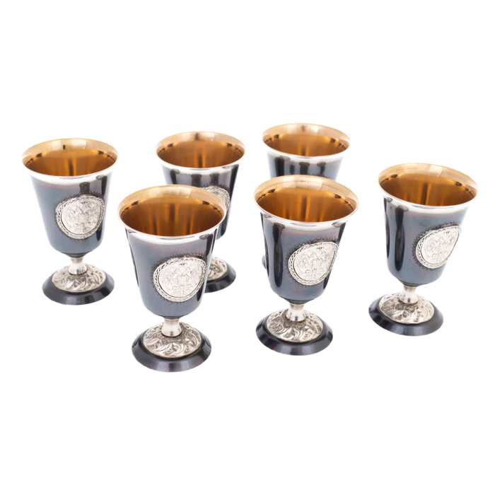 Vodka set "Imperial hexagon" for 6 people, in a case