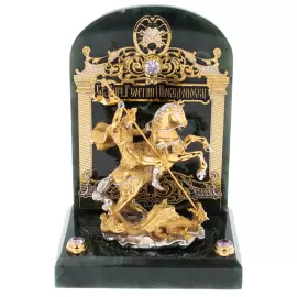 Сувенир настольный "Святой Георгий Победоносец" на нефрите, Златоуст