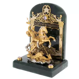 Сувенир настольный "Святой Георгий Победоносец" на нефрите, Златоуст