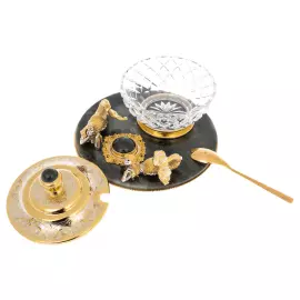 Caviar bowl on jade "Rusalki" Zlatoust